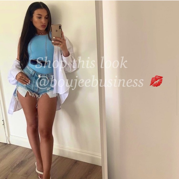 ZARA BNWT Light Blue Halterneck Bodysuit - Picture 9 of 16